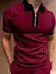 cheap Classic Polo-Men&#039;s Polo Shirt T shirt Tee Golf Shirt Fashion Business Simple Summer Short Sleeve Wine Black / Red Green Black Blue Dark Gray Solid Color Color Block non-printing Turndown Work Casual Patchwork