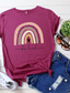 preiswerte T-Shirt-Mousya sein Art T-Shirts Frauen Regenbogen Grafik bunte T-Shirts inspirierende Shirts lässige Kurzarm Rundhals-Tops
