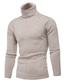 Недорогие мужской пуловер-свитер-Муж. Вязаная ткань Пуловер Джемпер Вязать Трикотаж Сплошной цвет Хомут Стиль На каждый день Осень Зима Белый Черный XS S M / Длинный рукав