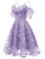 billiga Långa klänningar och gowns-A-linje Knälång Balklänningar Elegant Vintage Kortärmad V-hals Bröllopsgäst Gradering Spets med Spetsinlägg Mönster / tryck
