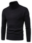 billige sweater til mænd-Herre Bluse bluse Strikke Strikket Rullekrave Afslappet / Hverdag Tøj Vinter Efterår Sort Lysegrøn S M L
