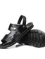 cheap Men&#039;s Sandals-Men&#039;s Sandals Slingback Sandals Beach Daily Walking Shoes Cowhide PU Breathable Wear Proof Dark Brown Black Summer
