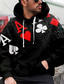 billiga grafiska hoodies-Herr Hoodie-tröja Mönster 3D-tryck Designer Ledigt Grafisk Grafiska tryck Poker Svart Tryck Huva Dagligen Sport Långärmad Kläder Kläder Normal