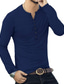 billiga Henley-skjortor för män-Herr T-shirt Långärmad Ensfärgat Hög krage Ledigt Dagligen Button-Down Kläder Kläder Lättvikt Ledigt Klassisk Vin Grön Vit