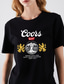 billige T-skjorter til kvinner-kvinner coors bankett øl dag drikkeskjorte vintage coors gylden colorado løve logo grafiske tees (xl, gul)