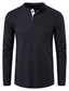 billiga Henley-skjortor för män-mäns färgknappade långärmade casual toppar enkla grundläggande formella t-shirt solid