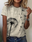 olcso Női pólók-Női Póló Dizájn 3D nyomtatás Szöveg Pitypang Rövid ujjú Kerek Napi Hétvége Nyomtatott Ruházat Ruhák Dizájn Alap Szüret Sárga