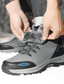 Χαμηλού Κόστους Ανδρικά Αθλητικά Παπούτσια-Ανδρικά Αθλητικά Παπούτσια ΕΞΩΤΕΡΙΚΟΥ ΧΩΡΟΥ Πεζοπορία Συνθετικά Μη ολίσθηση Μποτίνια Μαύρο Γκρίζο Φθινόπωρο Χειμώνας