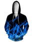 abordables hoodies graphiques-Homme Sweat à capuche zippé 3D Design Casual Graphic Animal Print Taille EU / US Capuche Casual du quotidien Manches Longues Vêtements Ample Bleu