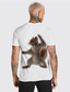 preiswerte T-Shirts für Herren mit 3D-Druck-Herren Hemd Tee T Shirt Designer Sommer Kurzarm Graphic Eichhörnchen Print Rundhalsausschnitt Täglich Festtage Bedruckt Kleidung Designer Casual Groß und hoch Weiß