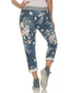 cheap Women&#039;s Pants-Women&#039;s Punk &amp; Gothic Jeans Elastic Drawstring Design Print Full Length Pants Going out Micro-elastic Print Outdoor Mid Waist Blue Light Grey S M L XL XXL