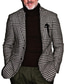 cheap Men&#039;s Jackets &amp; Coats-Men&#039;s Sport Jacket Blazer Sport Coat Office Work Breathable Pocket Spring Fall Stripes and Plaid Stylish Formal Turndown Regular Regular Fit Black Jacket
