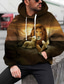 cheap Graphic Hoodies-Men&#039;s Hoodie Print 3D Print Designer Casual Graphic Graphic Prints Lion Print Hooded Daily Sports Long Sleeve Clothing Clothes Regular Fit Brown