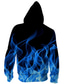 cheap Graphic Hoodies-Men&#039;s Zip Hoodie Sweatshirt 3D Designer Casual Graphic Animal Print EU / US Size Hooded Casual Daily Long Sleeve Clothing Clothes Loose Blue