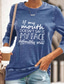 preiswerte T-Shirt-Damen T Shirt Design Heißprägen Graphic Design Langarm Rundhalsausschnitt Täglich Bedruckt Kleidung Design Basic Grün Schwarz Blau