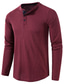Недорогие мужские рубашки хенли-мужские цветные повседневные топы с длинным рукавом на пуговицах, простая базовая формальная модная футболка, однотонная