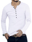 billige henley skjorter til mænd-Herre T-shirt Langærmet Helfarve Høj krave Afslappet Daglig Knap ned Tøj Tøj Letvægt Afslappet Klassisk Vin Grøn Hvid