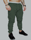 رخيصةأون بنطلون كارجو-رجالي سراويل جيوب متعددة البضائع فضفاض غير مطاطي قطن الخارج الرياضة لون الصلبة خصر متوسط الجيش الأخضر أسود أبيض S M L