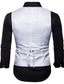 cheap Gilets-Men&#039;s Vest Waistcoat Formal Wedding Party Stage Smart Casual Polyester Geometric V Neck Regular Fit Black White Yellow Red Vest