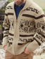 baratos suéter cardigã masculino-Homens Suéter Carregam Tricotar Tricotado Abstrato Colarinho de Camisa à moda Estilo vintage Roupa Diária Roupa Inverno Outono Preto Vermelho M L XL