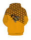 cheap Graphic Hoodies-Men&#039;s Hoodie Sweatshirt Print 3D Print Designer Casual Graphic Bee Graphic Prints Yellow Print Hooded Daily Sports Long Sleeve Clothing Clothes Regular Fit