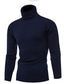 Недорогие мужской пуловер-свитер-Муж. Вязаная ткань Пуловер Джемпер Вязать Трикотаж Сплошной цвет Хомут Стиль На каждый день Осень Зима Белый Черный XS S M / Длинный рукав