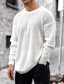 billiga tröja för män-Herr Tröja Hoppare Sticka Stickat Ensfärgat Rund hals Stylish Vintagestil Dagligen Höst Vinter Vit Svart M L XL / Långärmad