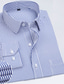 זול חולצות שמלה-שמלת גברים חולצת פסים צווארון מרובע ורוד בהיר שחור/לבן כחול פוקסיה כחול רויאל פלוס מידה חתונה עבודה ביגוד שרוולים ארוכים ביגוד עסקי צבע בלוק אלגנטי רשמי