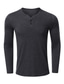 preiswerte Henley-Hemden für Herren-Herren T Shirt V Ausschnitt Langarm Feste Farbe V Ausschnitt Casual Täglich Button-Down Kleidung Leicht Casual Klassisch Grün Schwarz Blau