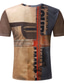 billige 3D-herreskjorter-Herre T-shirt T-shirt ærme Printer Rund hals Medium Forår sommer Kakifarvet