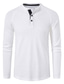 voordelige henley overhemden voor heren-herenkleurige button-down casual tops met lange mouwen, eenvoudig basic formeel mode-t-shirt effen