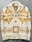 cheap Men&#039;s Cardigan Sweater-Men&#039;s Sweater Cardigan Knit Vintage Style Retro Geometric Shirt Collar Stylish Sweaters Daily Wear Clothing Apparel Fall Winter Light Brown Dark Brown M L XL / Long Sleeve