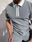 cheap Classic Polo-Men&#039;s Collar Polo Shirt Golf Shirt T shirt Tee Solid Color Collar Street Daily Zipper Short Sleeve Tops Casual Fashion Breathable Comfortable Gray Light gray Dark Gray