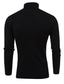 billiga tröja för män-Herr Tröja Hoppare Sticka Stickat Ensfärgat Polokrage Stylish Ledigt / vardag Höst Vinter Vit Svart XS S M / Långärmad