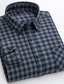 Χαμηλού Κόστους Επίσημα πουκάμισα-Ανδρικά Πουκάμισο Επίσημο Πουκάμισο Μακρυμάνικο Καρό Τετράγωνη Λαιμόκοψη Α B C D Ε Causal Καθημερινά γιακά πουκάμισα Ρούχα Υψηλής Ποιότητας