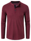 billiga Henley-skjortor för män-mäns färgknappade långärmade casual toppar enkla grundläggande formella t-shirt solid