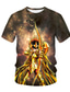 preiswerte Lässige T-Shirts für Herren-Inspiriert von Heilige Seiya T-Shirt-Ärmel Terylen Anime 3D T-shirt Für Herren / 3D-Druck