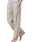 Χαμηλού Κόστους λινό παντελόνι-ανδρικό ολόσωμο κορδόνι κορδόνι casual βαμβακερό λινό παντελόνι καλοκαίρι φθινόπωρο παραλία χαλαρό σπορ chinos ελαφρύ αναπνεύσιμο τζόκινγκ παντελόνι λινό γιόγκα με ελαστικό παντελόνι με λάστιχο στη