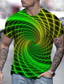 billige 3D-herreskjorter-Herre Skjorte T-Shirts T-shirt Designer Sommer Kortærmet Grafisk 3D Print 3D Trykt mønster Rund hals Daglig Ferie Trykt mønster Tøj Tøj Designer Afslappet Stor og høj Grøn Sort Blå