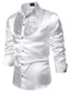 Χαμηλού Κόστους ανδρικά πουκάμισα casual-Ανδρικά Πουκάμισο Μονόχρωμο Γιακάς Κλασσικός γιακάς Επίδοση Κλαμπ Πούλιες Μακρυμάνικο Άριστος Βασικό Σέξι Λευκό Μαύρο Θαλασσί