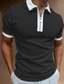 tanie klasyczna koszulka polo-Męskie Koszulka polo Koszula golfowa Jednokolorowe Kołnierz Ulica Codzienny Zamek Krótki rękaw Najfatalniejszy Codzienny Moda Oddychający Wygodny Wino Biały Czarny
