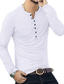 cheap Men&#039;s Henley Shirts-Men&#039;s T shirt Tee Long Sleeve Solid Color Stand Collar Casual Daily Button-Down Clothing Clothes Lightweight Casual Classic Wine Green White
