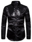 cheap Men&#039;s Casual Shirts-Men&#039;s Shirt Solid Colored Collar Classic Collar Performance Club Sequins Long Sleeve Tops Basic Sexy White Black Blue