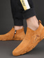 זול נעלי בד ומוקסינים לגברים-בגדי ריקוד גברים נעליים ללא שרוכים יום יומי וינטאג&#039; קומפורט עבודת יד ללבוש הוכחה אחיד עור חזיר סתיו חורף נעליים
