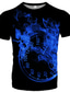 cheap Men&#039;s 3D T-shirts-Men&#039;s Shirt Tee T shirt Tee Designer Summer Short Sleeve Graphic Clock Print Crew Neck Daily Holiday Print Clothing Clothes Designer Casual Big and Tall Blue