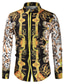 cheap Dress Shirts-Men&#039;s Shirt Geometric Leopard Geometry Classic Collar Party Casual Print Long Sleeve Tops Ethnic Style Casual Black