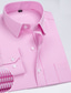 Χαμηλού Κόστους Επίσημα πουκάμισα-ανδρικό φόρεμα πουκάμισο ριγέ τετράγωνο λαιμό ανοιχτό ροζ μαύρο / άσπρο μπλε φούξια βασιλικό μπλε συν μέγεθος γαμήλια εργασία μακρυμάνικο ένδυμα επαγγελματικό χρώμα μπλοκ κομψό επίσημο