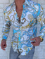 cheap Men&#039;s Printed Shirts-Men&#039;s Shirt Tartan Standing Collar Going out golf shirts Patchwork Print Long Sleeve Tops Designer Punk &amp; Gothic Blue