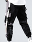cheap Cargo Pants-Men&#039;s Joggers Pants Tactical Cargo Drawstring Pocket Multiple Pockets Cargo Casual / Sporty Casual Daily Inelastic Comfort Outdoor Color Block Mid Waist White Black S M L