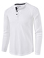 Χαμηλού Κόστους ανδρικά πουκάμισα henley-ανδρικό χρώμα με κουμπιά και μακρύ μανίκι casual κορυφές απλό βασικό επίσημο μπλουζάκι μόδας στερεό